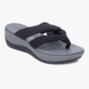 Clarks Arla Marina Cloudsteppers  7 Black cushions‎ soft shoes sandals comfort